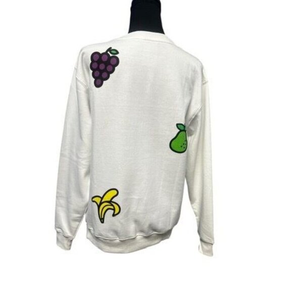 HELLO KITTY CREWNECK SWEATSHIRT WOMEN XS WHITE PREPPY LIGHT SWEATER RELAX - Picture 4 of 8